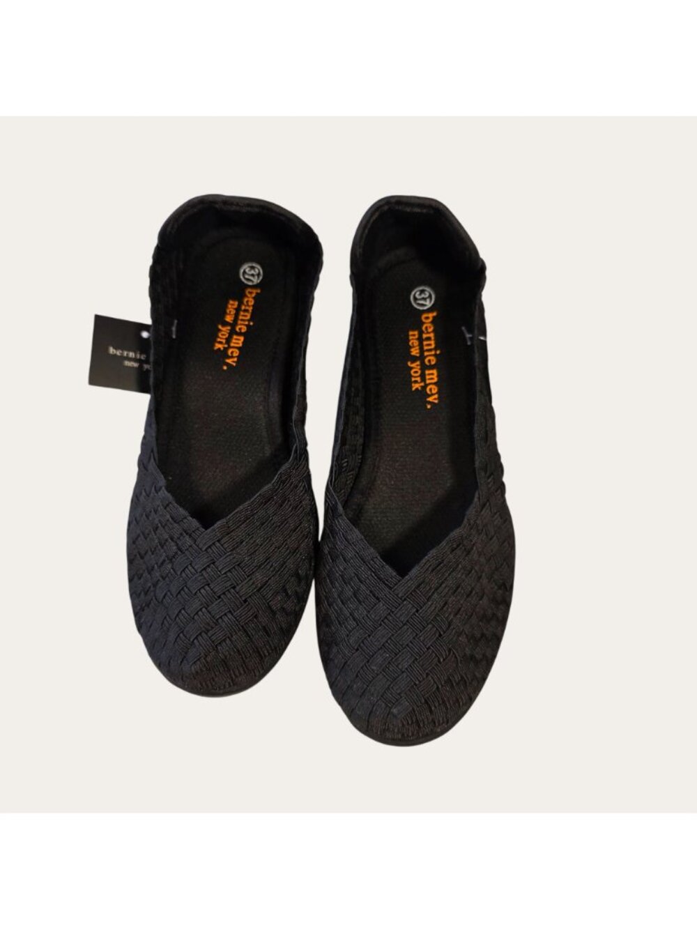 Bernie Mev Catwalk Ladies Black Size 37EU/6.5-7US NIB Woven Flat Ballet Slip On - Picture 2 of 7